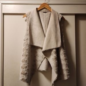 Marc New York Faux Fur & Suede Reversible Vest L